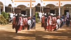 Video: चुपके से आया और स्कूल गर्ल को पटक कर भाग गया बंदर, लोग बोले-'पापा की परी को बंदर की मार पड़ी'