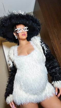 Pregnant Rihanna Sets Hearts Ablaze in Faux-Fur Dress