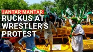 Wrestlers Protest: Farmers Create Ruckus At Jantar Mantar, Wrestlers Appeal To Maintain Peace - Watch Video