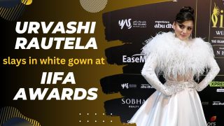 IIFA Awards 2023: Urvashi Rautela Makes Heads Turn In White Feather Gown At The Green Capet