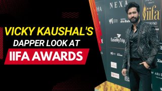 IIFA Awards 2023: Vicky Kaushal Looks Dapper In a Black Suit On The Green Carpet - Watch Video
