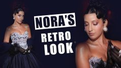 50s के Retro Look में नजर आईं Nora, ऑफ शोल्डर रॉयल गाउन में ढाया कहर | Watch Video