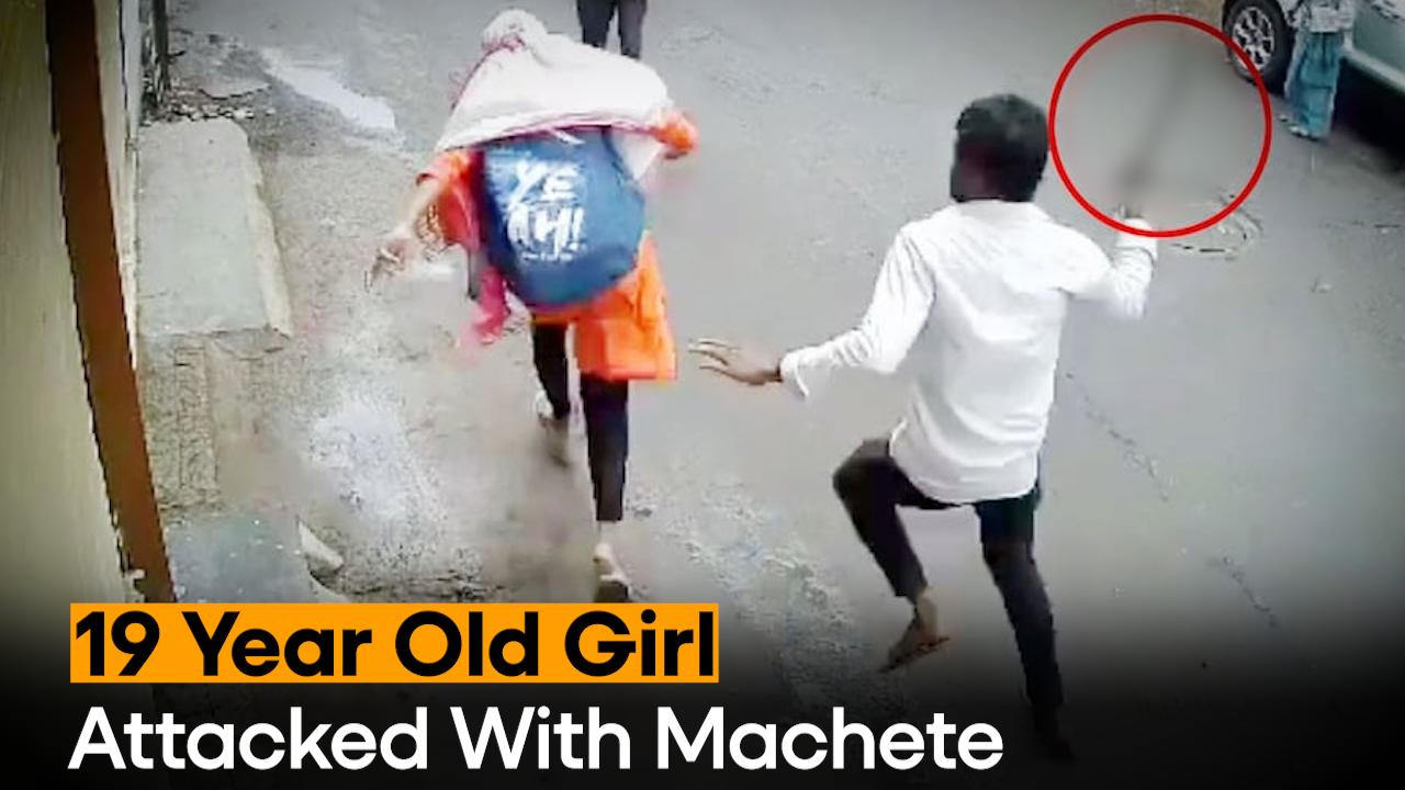 Caught On Cam: Man Attacks 19 Year Old Girl With Machete In Pune | WATCH VIDEO