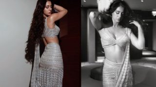Disha Patani Elevates Sass Quotient in Iceblue Silver Saree With Deep-Neck Blouse Worth Rs 2.3 Lakh- See HOT PICS