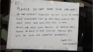 Bengaluru Resident Finds Surprising 'Polite' Note on Car's Window
