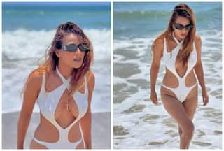 Nia Sharma Sets The Internet Ablaze in Scorching Hot White Cut-Out Monokini, Pics