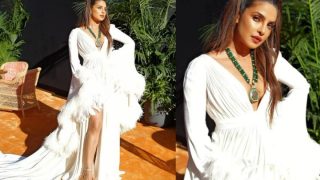 Priyanka Chopra Looks Like The Sexiest Cat Woman in White Slit Gown With Plunging Neckline - See Photos