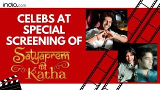 Satyaprem Ki Katha Screening: Kartik Aaryan Poses Cheerfully In Casuals, Kiara Advani Also Graces The Special Screening