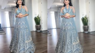 Sunny Leone is One Beautiful 'Sardarni' in Ice Blue Lehenga With Heavy Embellishments And Halter Neck Blouse - See Hot Pics
