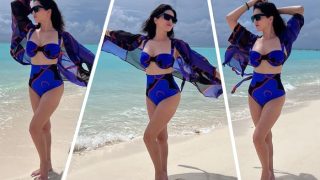 Sunny Leone Creates Monochrome Magic in Sexy Bikini With Plunging Neckline in Maldives- See HOT PICS