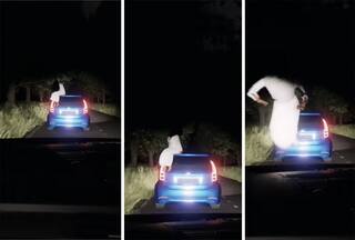 Viral Video Today: सुनसान सड़क पर दिखा डरावना नजारा, दो कारों के बीच जो हुआ चीख पड़ा कैमरामैन | देखें वीडियो