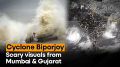 Cyclone Biporjoy Scary Visuals: Strong Winds And High Tidal Waves Hit Coastal Areas Of Mumbai And Gujarat | Watch Video