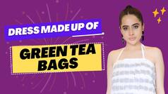 Uorfi Javed Wears a Mini Dress Made Of Green Tea Bags, Netizens Praise Her Creativity - Watch Video