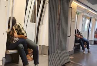 Metro Viral Video: बेशर्मी की हदें पार, अब मेट्रो में लिपलॉक करता नजर आया कपल | वीडियो