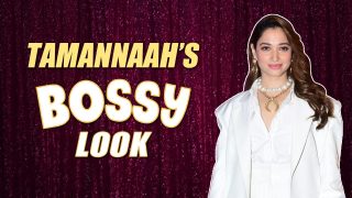 Tamannaah Bhatia Gives Major Boss Lady Vibes In White Pant Suit, Flaunts Her Pearl Neckpiece - Watch Video