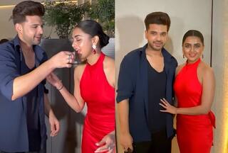 Tejasswi Prakash Stuns in Red Backless Gown as She Celebrates Birthday With Karan Kundrra