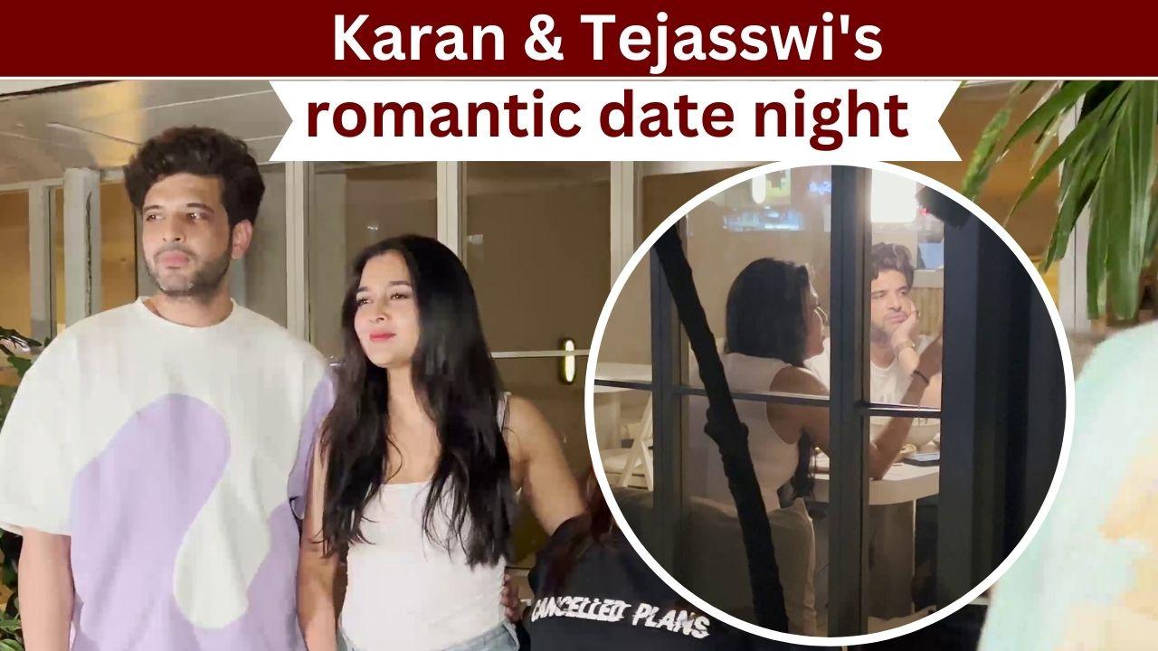 Tejasswi And Karan Enjoy a Romantic Date Night ! Adorable Duo Looks All In Love And Smiles - Watch Video