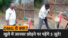 Viral Video: MP में ढोल बजाकर तुगलकी फरमान जारी, खुले में छोड़ा जानवर तो पड़ेंगे 5 जूते, 500 रुपये का भी लगेगा जुर्माना | Watch Video