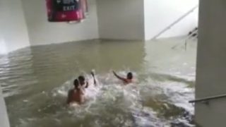 Video: Flooded Railway Station Turns Swimming Pool For Locals In Navi Mumbai's Uran