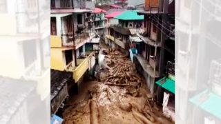 Horrifying Visuals From Himachal's Mandi As Building And Road Washes Away In Seconds Amid Heavy Rainfall | Watch