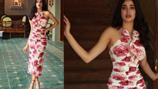 Janhvi Kapoor Looks Beyond Words in Her Floral Pink Midi Dress For Rs 85K With Cutouts  - See Hot Pics