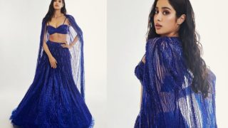 Janhvi Kapoor as Desi Mermaid Stuns in Electric Blue Lehenga With Sexy Bralette And Cape, See Pics