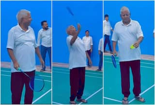 लालू यादव का दिखा अलग अंदाज, बैडमिंटन में स्मैश जमाते नजर आए RJD प्रमुख | देखें VIDEO