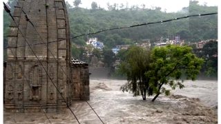 Himachal Rain Fury: Watch Mandi’s Panchvaktra Temple Submerged in Water Due to Spate in Beas River