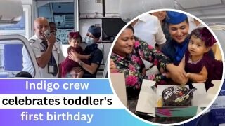 Viral Video: Indigo Cabin Crew Cleberates Toddler's First Birthday On Board, Internet Is In Love With This Sweet Gesture