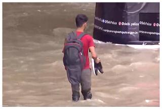 Delhi Flood: Waterlogged Roads, People Wade Through Knee-Deep Water | Watch