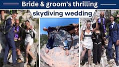 Viral Video: Bride And Groom Celebrate Wedding By Skydiving Off High Cliff With Guests, Thrilling Video Will Give You Goosebumps - WATCH