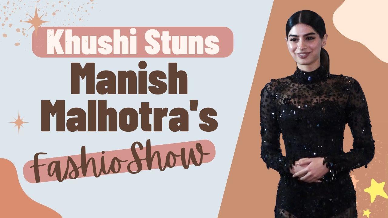 Khushi Kapoor Raises Temperature In Shimmery Black Outfit At Manish Malhotra's Show, Poses With BFF Orry - WATCH