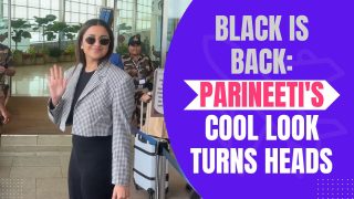 Parineeti Chopra Slays In a Short Check Overcoat And Black Tank Top, Flaunts Her Rive Gauche Bag Worth Rs 1,10,000 - Watch