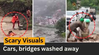 Scary FLOODS On Cam:  Cars, Bridges Washed Away In Flash Floods Due To Incessant Rainfall - Watch Video