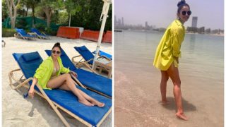 Rakul Preet Singh Stuns in Hot Neon-Green Bikini While Sunbathing at Dubai Vacation, Pics