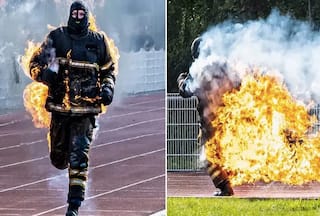 Fully Engulfed in Fire: Watch French Firefighter Breaks Two Guinness World Records