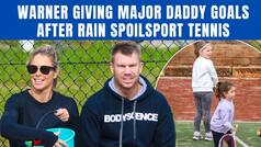David Warner Enjoys Leisure Time With His Daughter