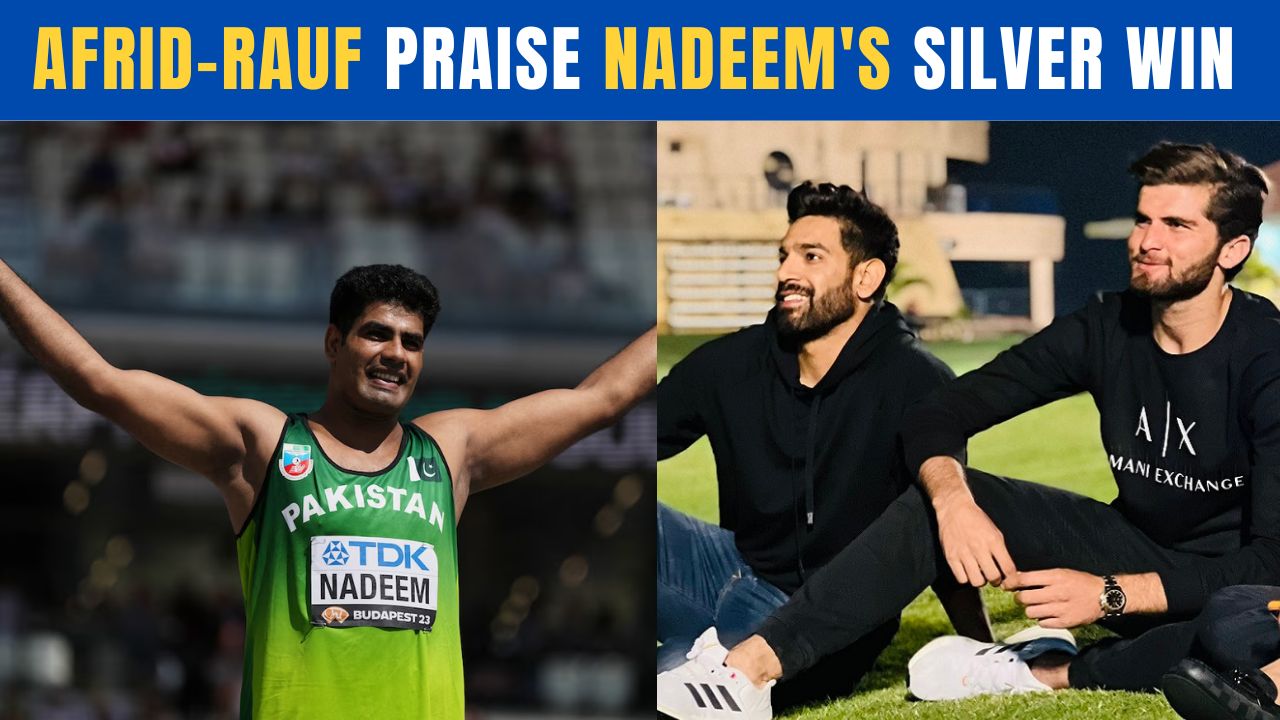 Shaheen Afridi and Haris Rauf Congratulate Arshad Nadeem On Winning Silver Medal