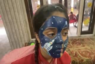Students in UP's Moradabad Paint Faces, Display Posters For Successful Landing Of Chandrayaan-3 | Watch