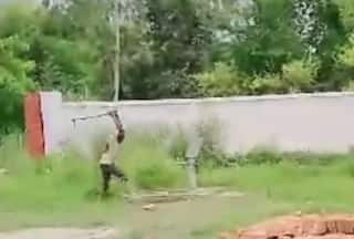 Caught-On-Cam: Axe-Wielding Drunk Man Storms UP School, Damages Property, Case Filed | Watch