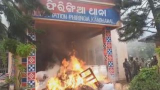 Watch: Locals Torch Police Station In Odisha's Kandhamal Over 'Involvement' Of Cops In Ganja Smuggling, Shielding Drug Mafia