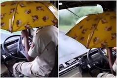 Maharashtra Bus Driver Holds Umbrella While Driving As Roof Leaks, Video Goes Viral | Watch