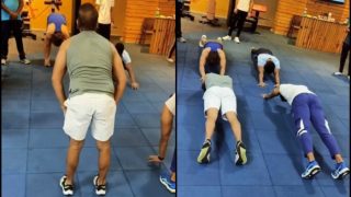 MS Dhoni Sweats It Out At Gym, Engages In Work-Out Challenge With Fitness Freak Mates- WATCH Viral Video