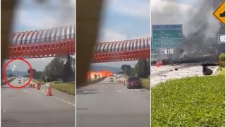 Malaysia में एक्सप्रेसवे पर क्रैश हुआ चार्टर्ड प्लेन, बाइक-कार सवार समेत 10 लोगों की मौत | देखें VIDEO