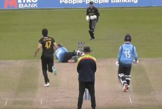 WATCH VIDEO: काउंटी क्रिकेट में डेब्यू करने वाले पृथ्वी शॉ का विकेट बना मजाक, खुद ही स्टंप पर दे मारा बल्ला