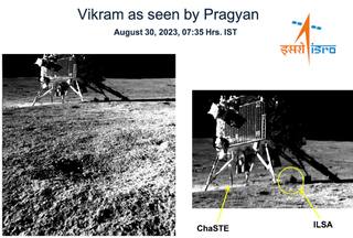 Chandrayaan-3 Pragyan Rover Sends First Photo Of Vikram Lander Drilling On Moon   s Surface