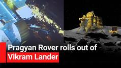 Chandrayaan-3:    India Takes a Walk On The Moon    Pragyan Rover Rolls Out From Vikram Lander - Watch Video