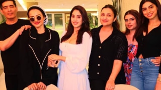 Rekha strikes a pose with Janhvi Kapoor, Parineeti Chopra at Manish Malhotra’s get-together