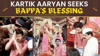 Ganesh Chaturthi 2023 : लालबाग के राजा से मिलने पहुंचे Kartik Aryan, सिर झुकाकर मांगी दुआ | Watch Video