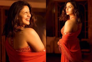 Alia Bhatt Steals Our Hearts in Deep Red Chiffon Saree & Embroidered Blouse For Rs 95k, Pics